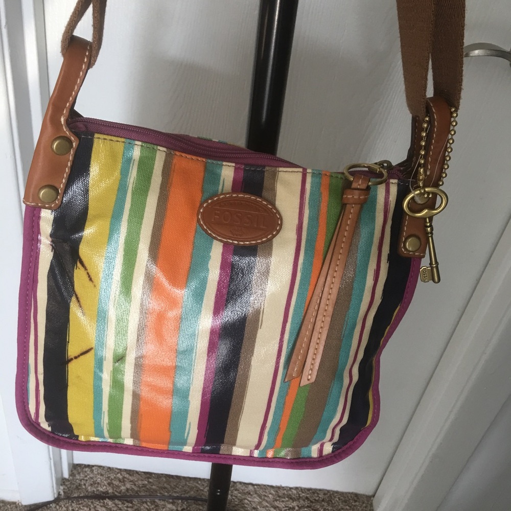 Authentic Fossil Multicolored Crossbody Bags & Key - image 1